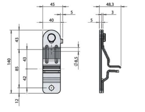 Pommier handle retainer - for locking Ø 27 mm - zinc-plated
