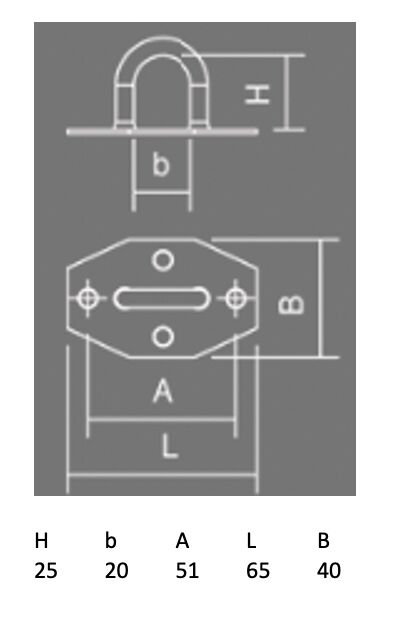 Rhiwa Quality oeillet demi-rond - hauthor intérieur 25 mm - galvanisé