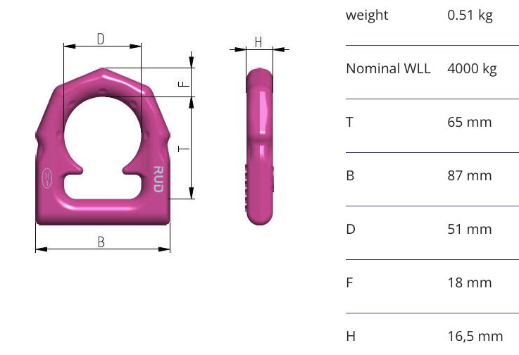 RUD hijsring D-VLBS - 4t - octagon vorm - voor VLBS en VLBS-U