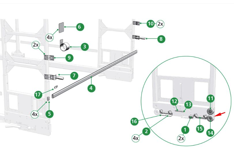 Edscha roller bearing Ø 60 x 16 mm - for Edscha sliding bow roof from 2008