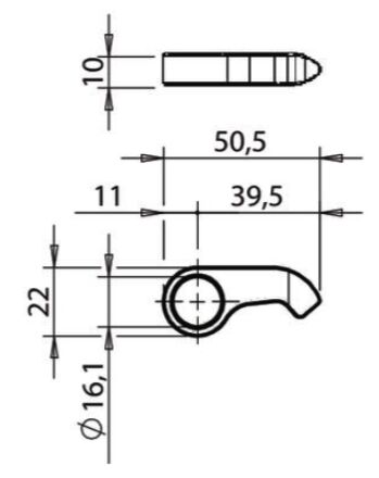 Pommier locking gear clasp - for internal locking Ø 16 mm - stainless steel