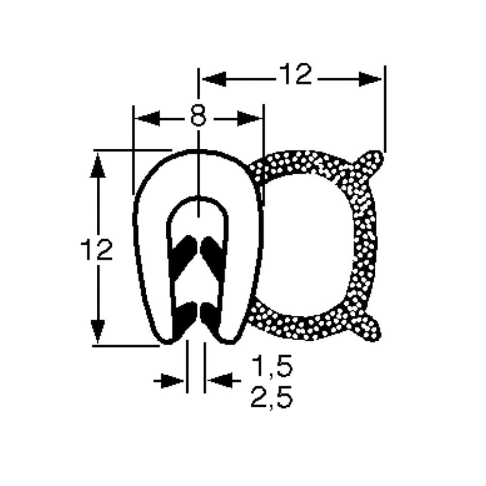Pommier klembies met bol - klembereik 1,5-2,5 mm - hoogte 12 mm - rol 100 meter