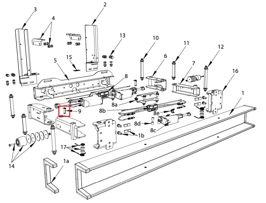 Pommier cilinderas + beta clip - voor XPAND P42 en E-XPAND P33 stootbalk - R58-03 