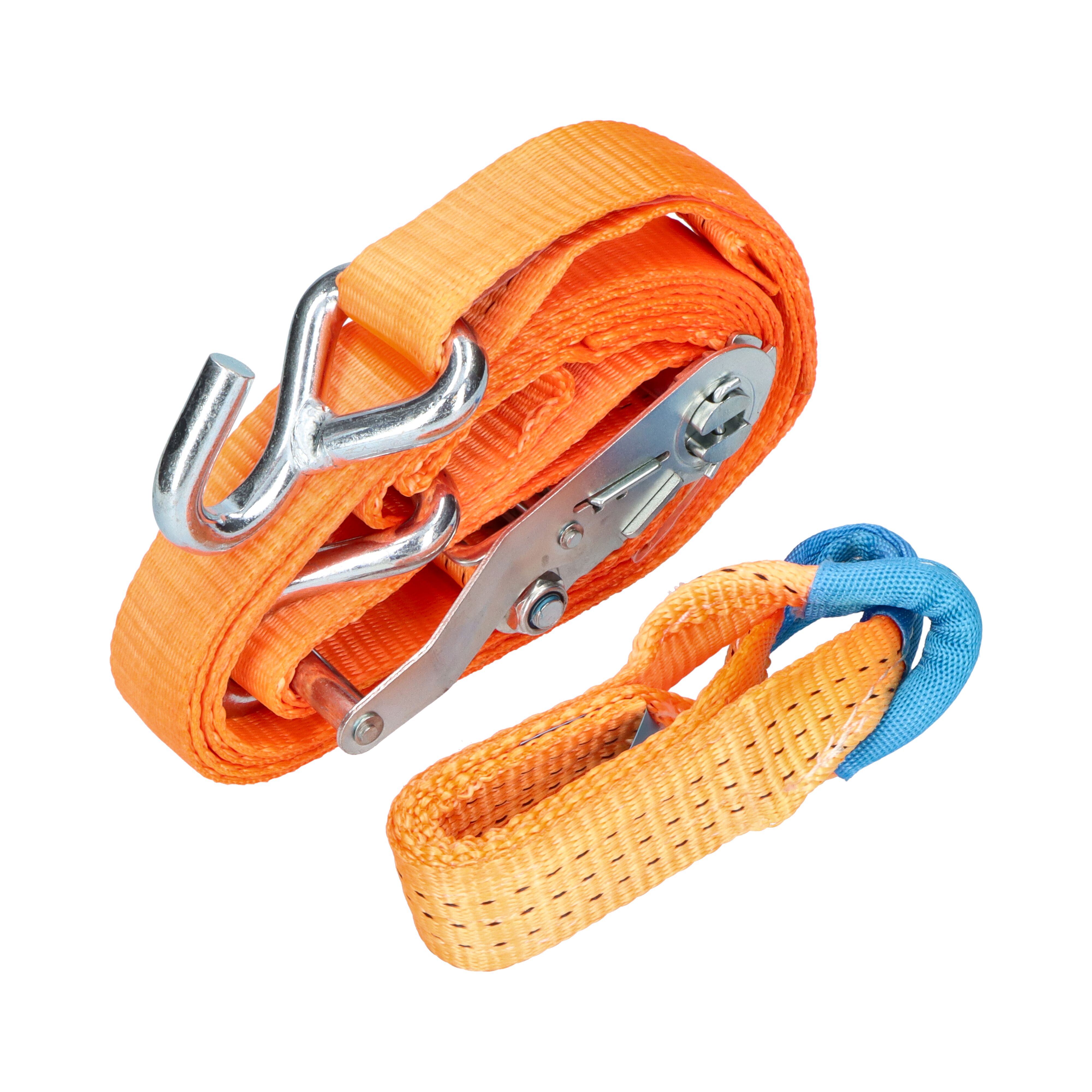 Rhiwa Quality sangle d'arrimage transport automobile 2 points - 35 mm - avec cliquet et crochet soudé - 3300 mm