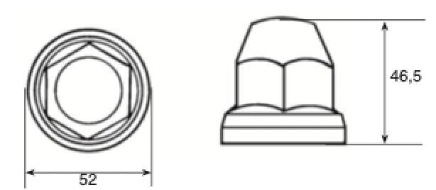 Rhiwa Quality wheel nut cover M32 - plastic chrome finish
