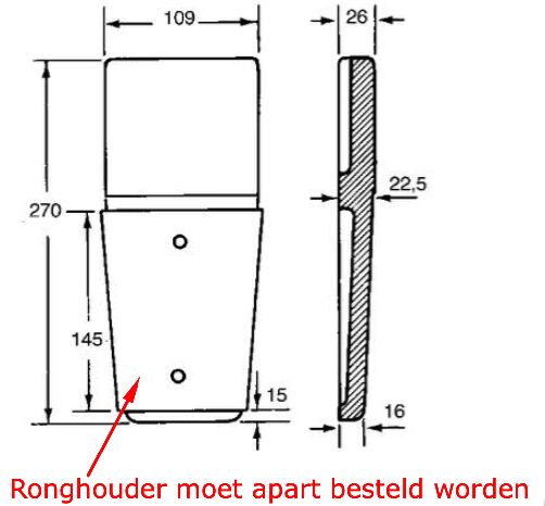 Pommier conic pillar - 270 x 109 mm (LxW) - forged steel