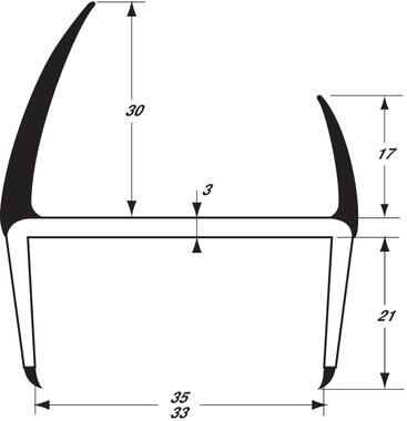 Pommier profil de la porte de conteneur 35 mm - gris - 2,7 mètres