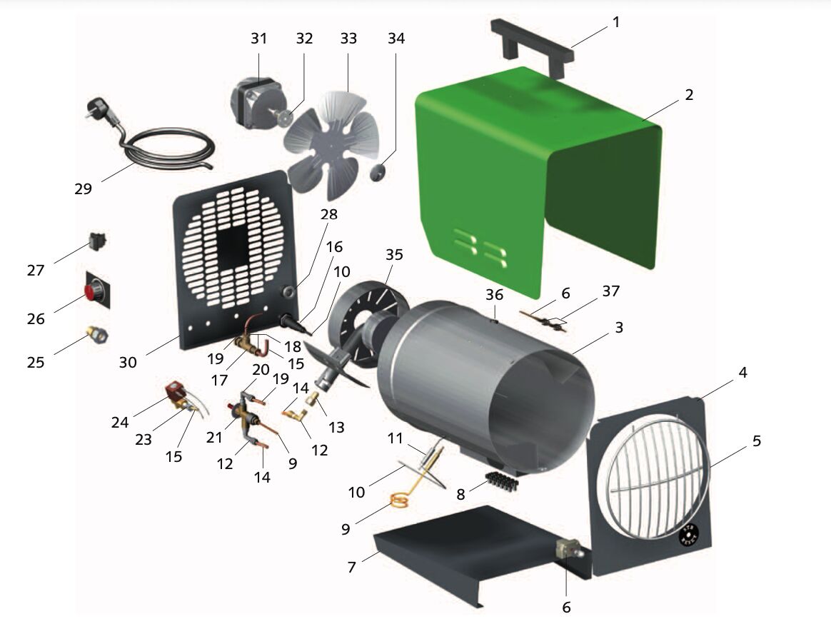 REMKO propaangas heater PGM 30 E - RVS - 26kW