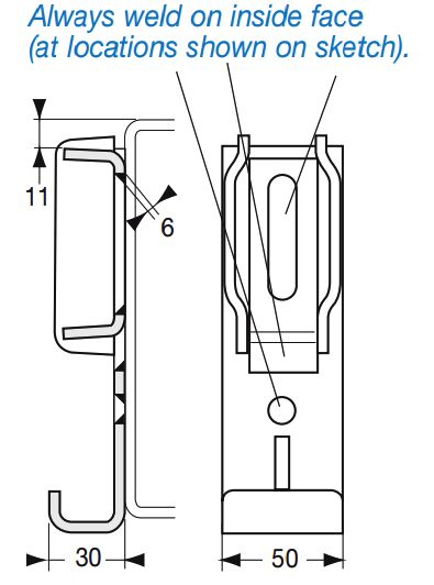 Kinnegrip K4 pillar mounting - weld-on model