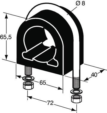 Pommier mudguard bracket clamp Ø 40-42 mm