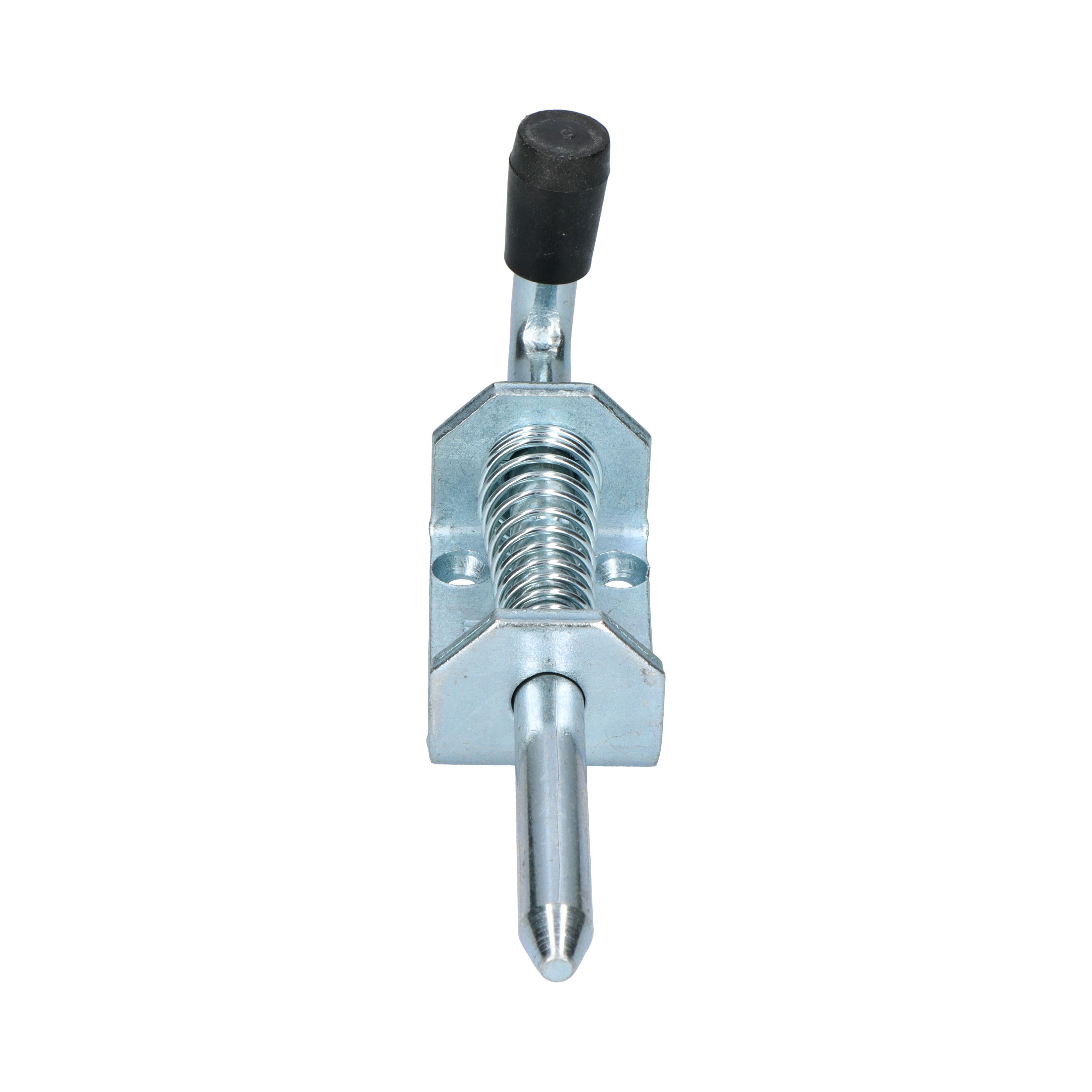 Pommier trekgrendel met pen Ø 12 mm - met veer en zwarte knop - verzinkt