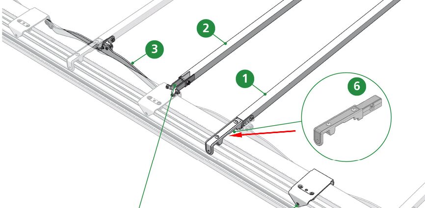 Edscha roof bar bracket - for Edscha CS Profi II