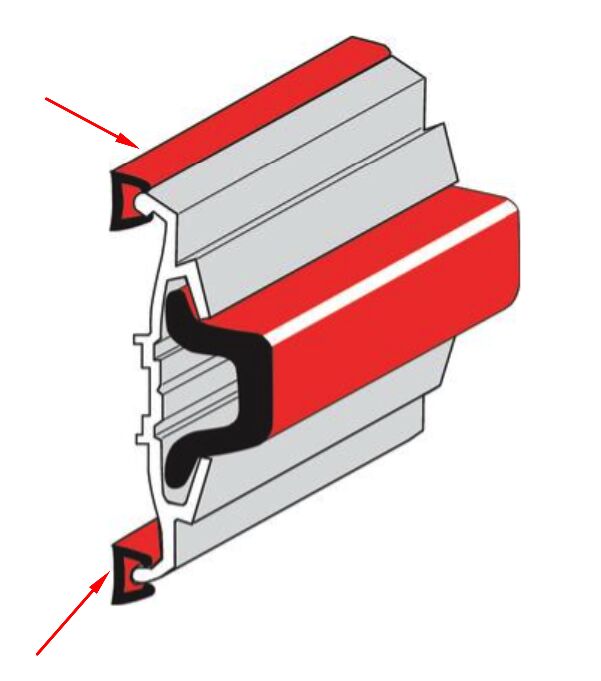 Pommier rand profiel - voor aluminium stootlijst - zwart PVC - 100 meter