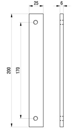 PWP bande d'insERTion pour charnierebok 200 x 25 x 6 mm (L x l x P) - pour Challenge