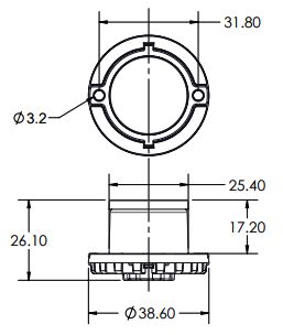 Rhiwa Quality flitslamp led opbouw - Ø 38 mm - oranje