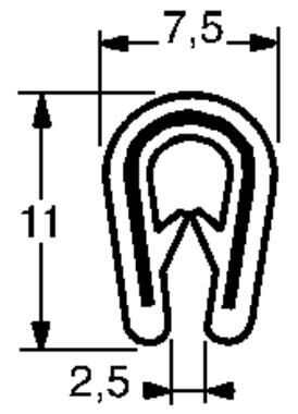 Pommier klembies - klembereik 2,5 mm - hoogte 11 mm - rol 50  meter