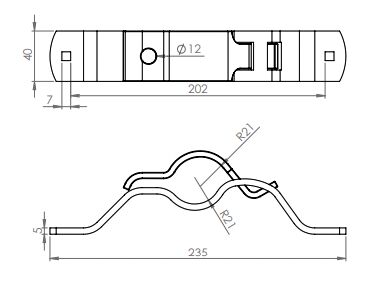 Rhiwa Quality mudguard bracket Ø 42 mm - short - coated steel
