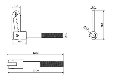 Rhiwa Quality tuimelsluiting - M12 x 88 mm - verzinkt