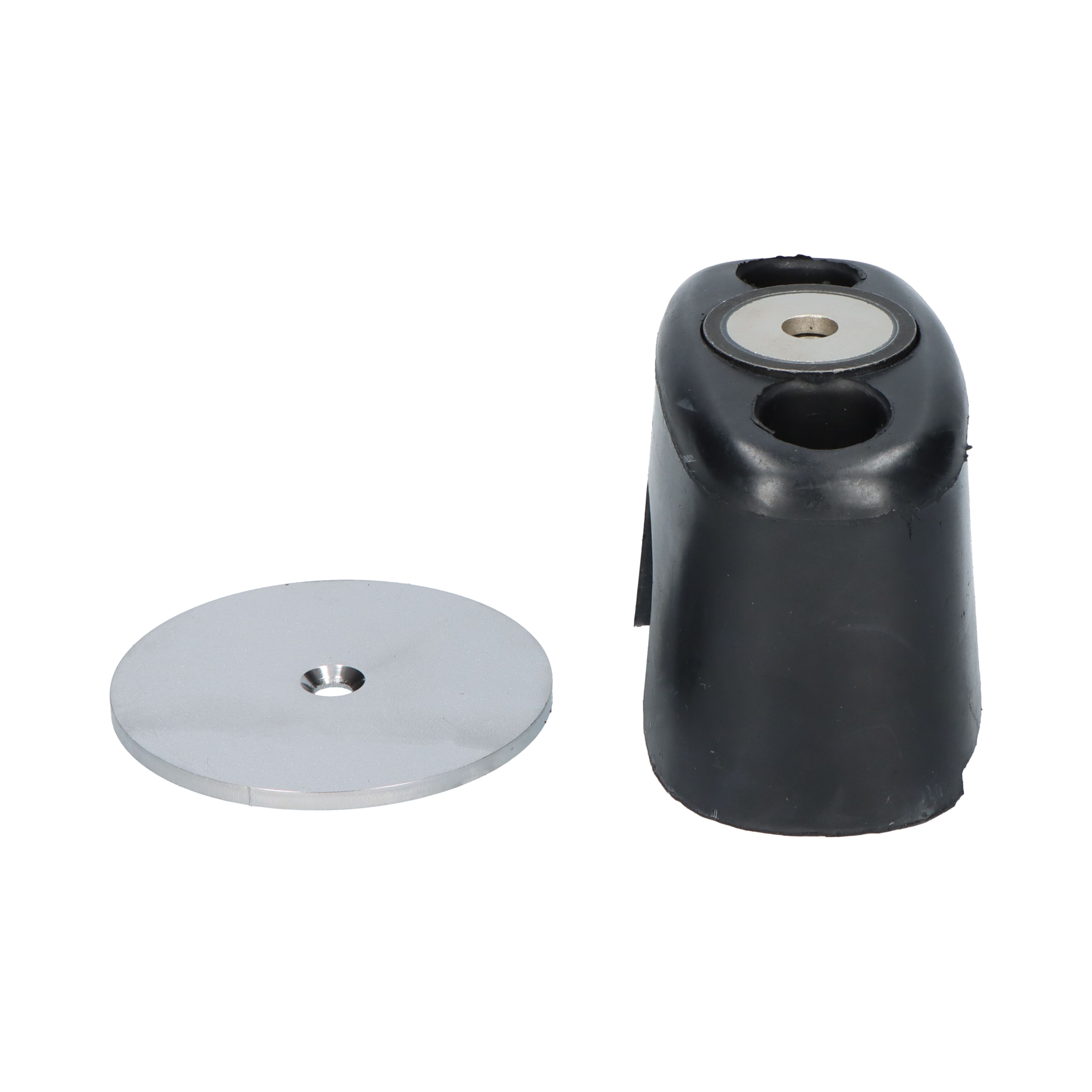 Pommier arrêt de porte avec aimant - pour fermeture en surface Ø 27 mm - caoutchouc