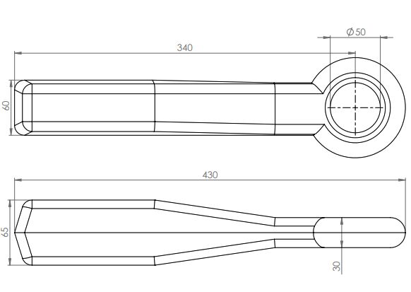 Rhiwa Quality drawbar eye Ø 50 mm - welding - 60 x 65 mm - steel