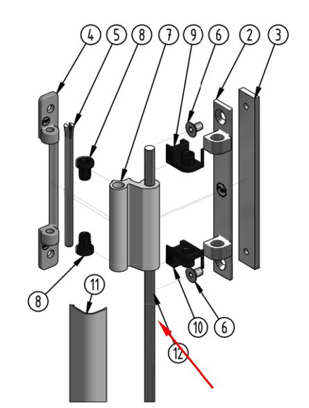 PWP hinge pin 2580 mm - for challenge door