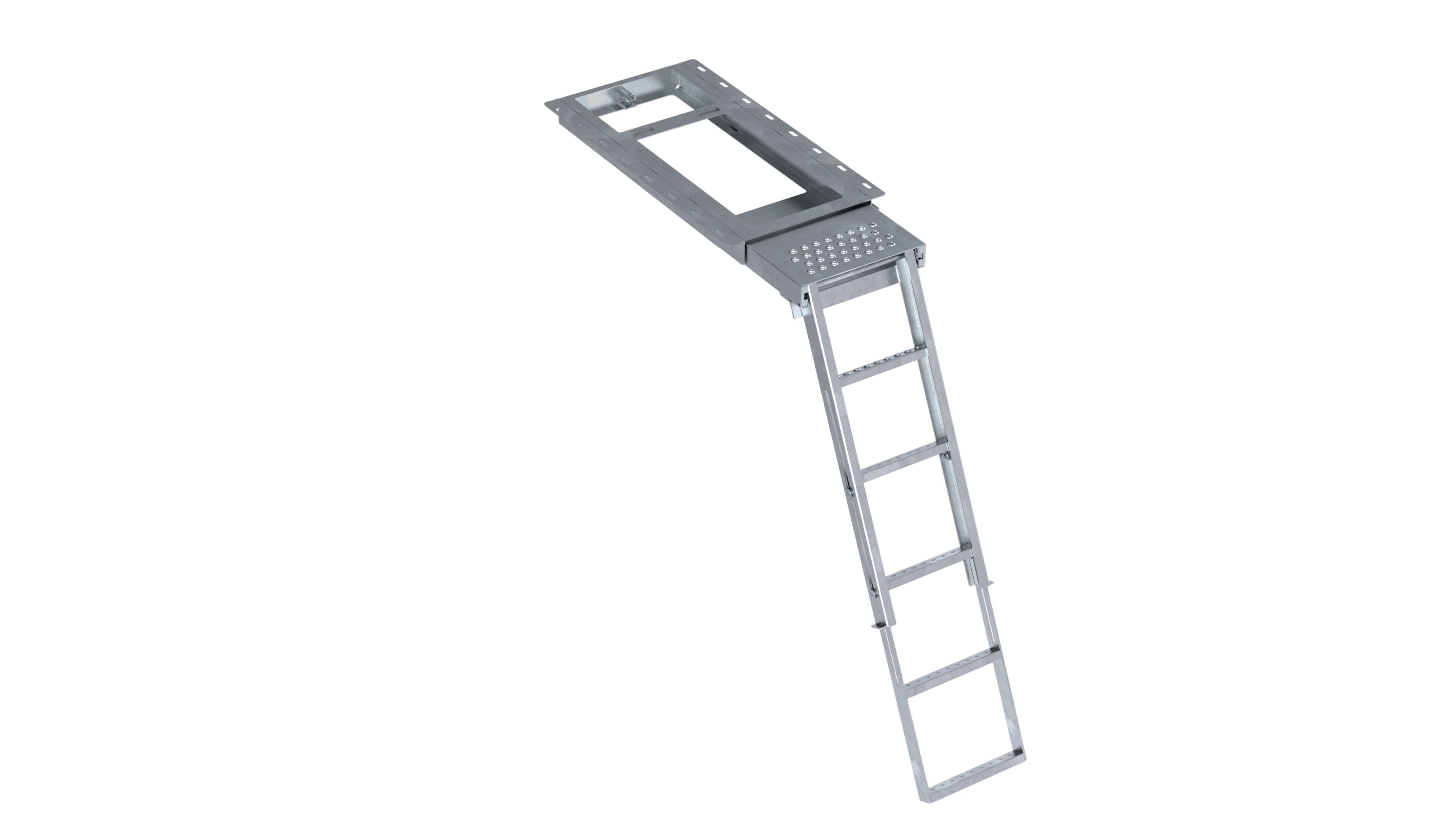 Takler pull out ladder - 3/5 steps - 790 x 420 mm (LxW) - with platform