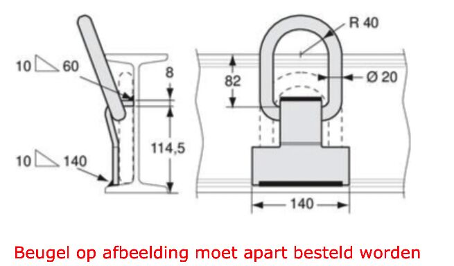 Pommier sjoroog los 7 ton - voor houder 4912009 - verzinkt
