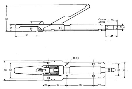 Pommier bordwand sluiting - met korte pen Ø 14 mm - verzinkt