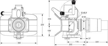Pommier traverse d'attelage – 4 canaux – rotative manuelle – 190 kN