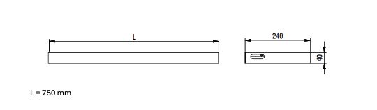 PWP traptrede los - 750 x 240 mm (LxB) - voor aluminium uittrekbare trap