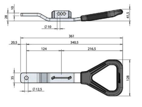 Pommier handle Ergo - for locking Ø 27 mm - zinc-plated