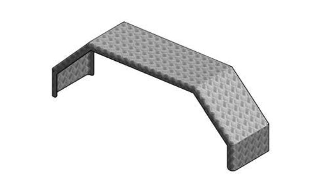 PWP tandem mudguard 640 x 2650 x 590 mm (WxSpxH) - aluminum checkerplate