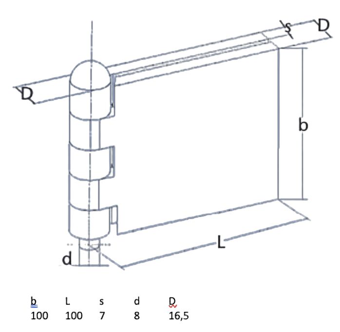 Rhiwa Quality portierscharnier 100 x 100 x 7 mm (BxLxD) - pen Ø 8 mm - blank staal