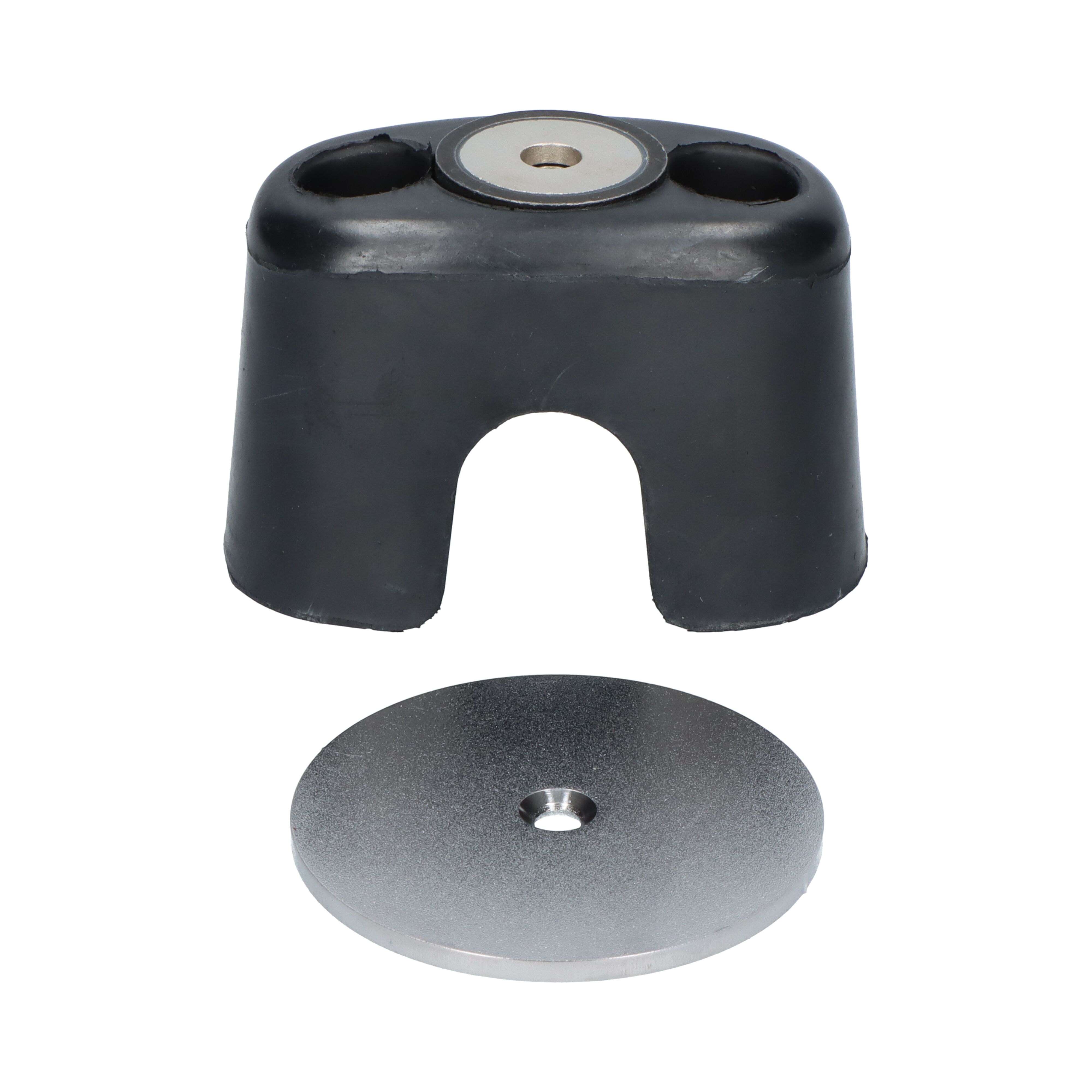 Pommier arrêt de porte avec aimant - pour fermeture en surface Ø 27 mm - caoutchouc