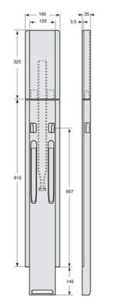 Kinnegrip k20 montant central - 800 mm - avec mentonnière _ KTL