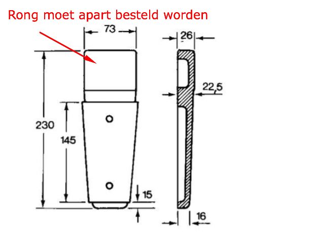 Pommier konische ronghouder - voor rong 1160340