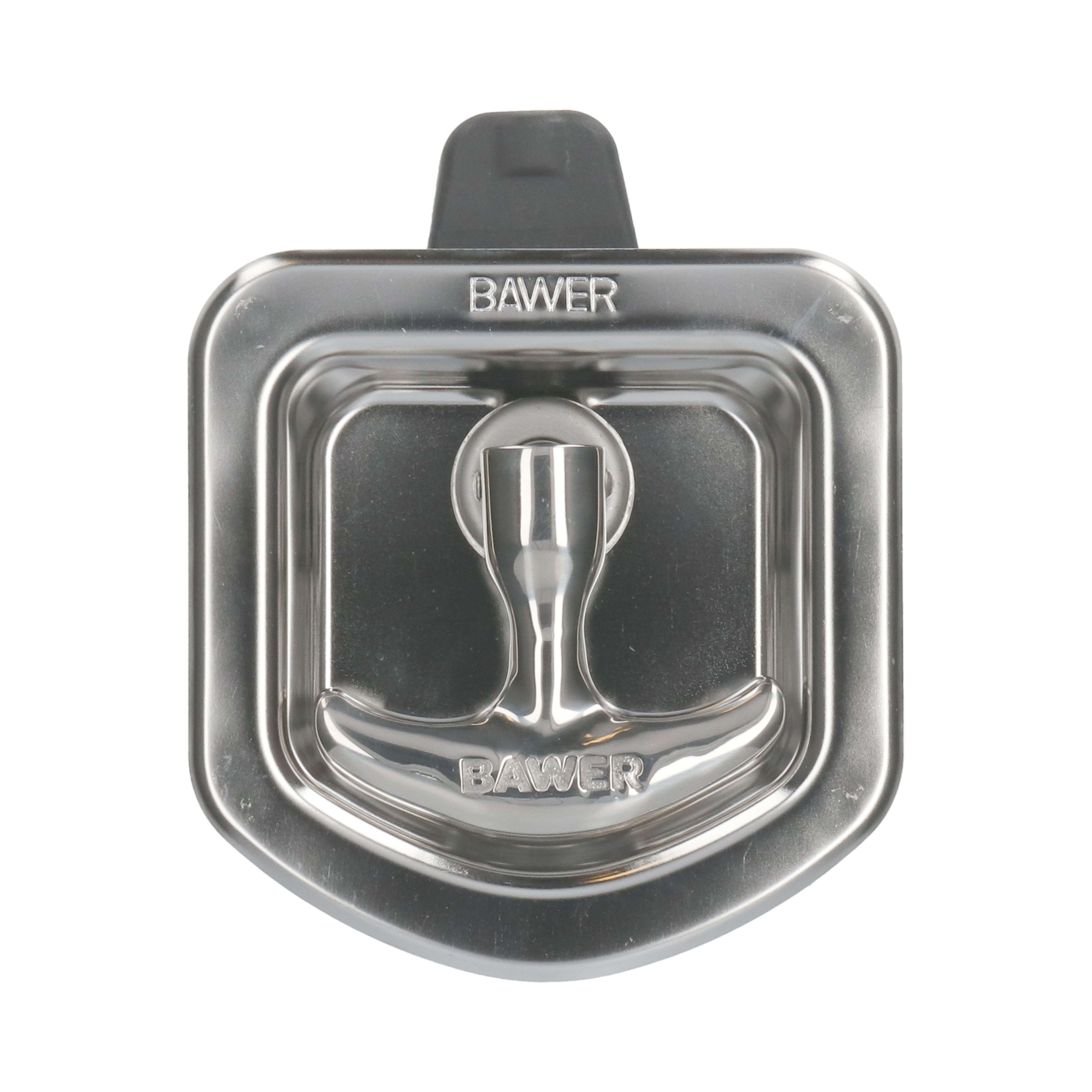 Bawer drop-T lock - with fixed plastic lip - stainless steel