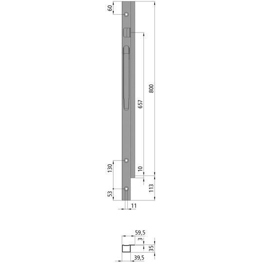Kinnegrip k20 montant avant - 800 mm - gauche - TIR - version à vis - KTL