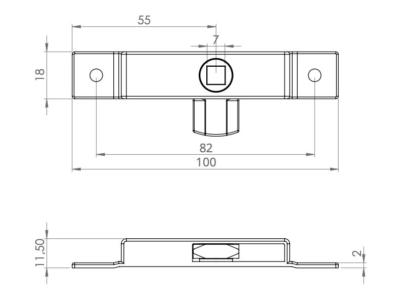 Rhiwa Quality bandenbakslot - 18 x 100 mm -  verzinkt