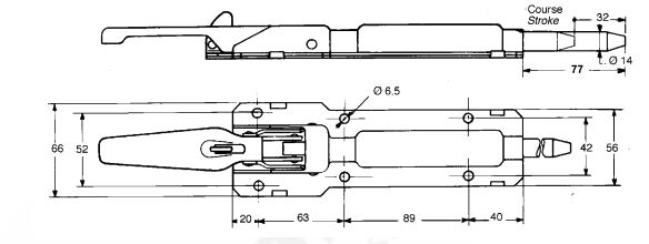 Pommier side plate closure - with long (77 mm) pin Ø 1 4mm