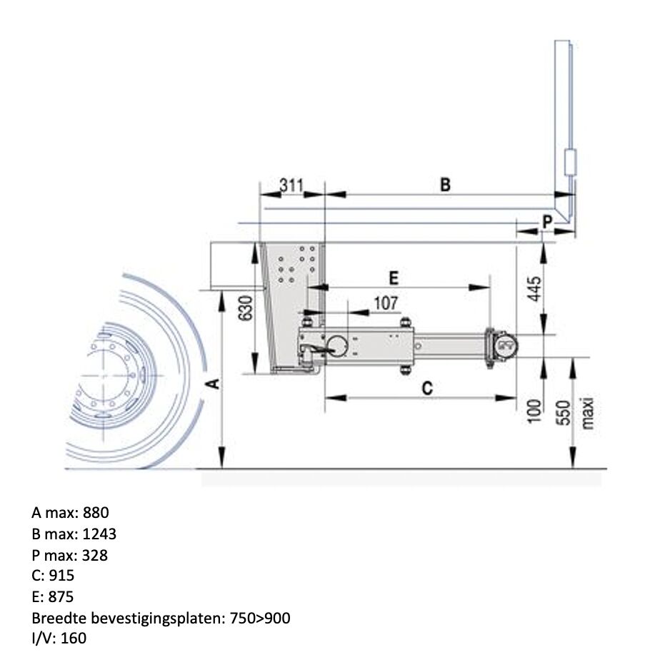 Pommier bumper BAB - hydraulic horizontal retractable - stroke 915 mm - R58-02