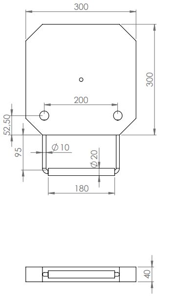 Rhiwa Quality plaque de frappe 300 x 300 x 40 mm - avec pièces chanfreinés