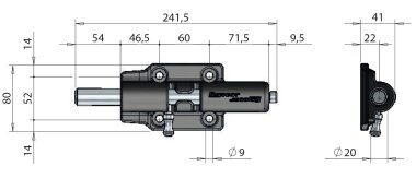 Pommier spring pin lock - for partition wall - plastic with stainless steel pin