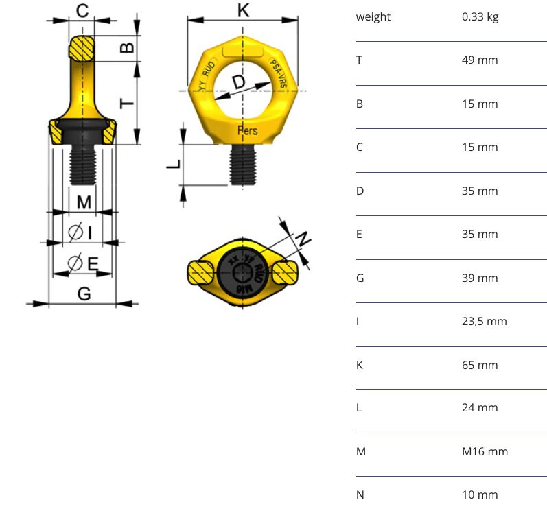 RUD PSA starpoint PSA-VRS M16 - fall protection anchorage point - 1-2 persons
