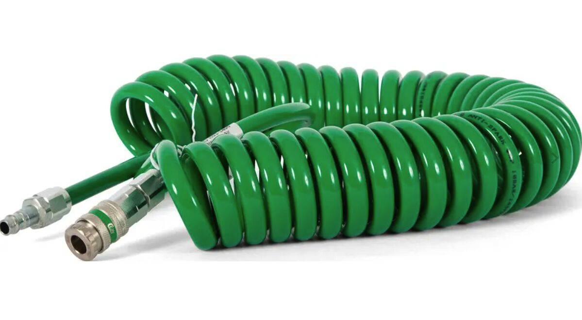 Sundström SR 360 - perslucht spiraal slang - 6 meter - groen - PU