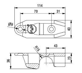 PWP locking gear holder - for Boxer II handle -  HDG