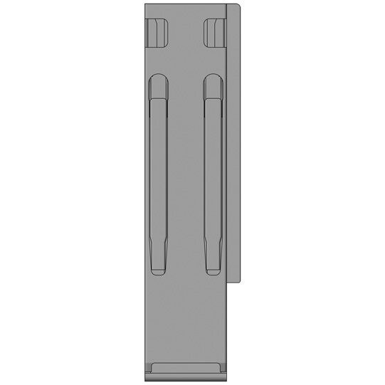 Kinnegrip K20 achterrong - 400 mm - rechts - met sluiting - geanodiseerd aluminium