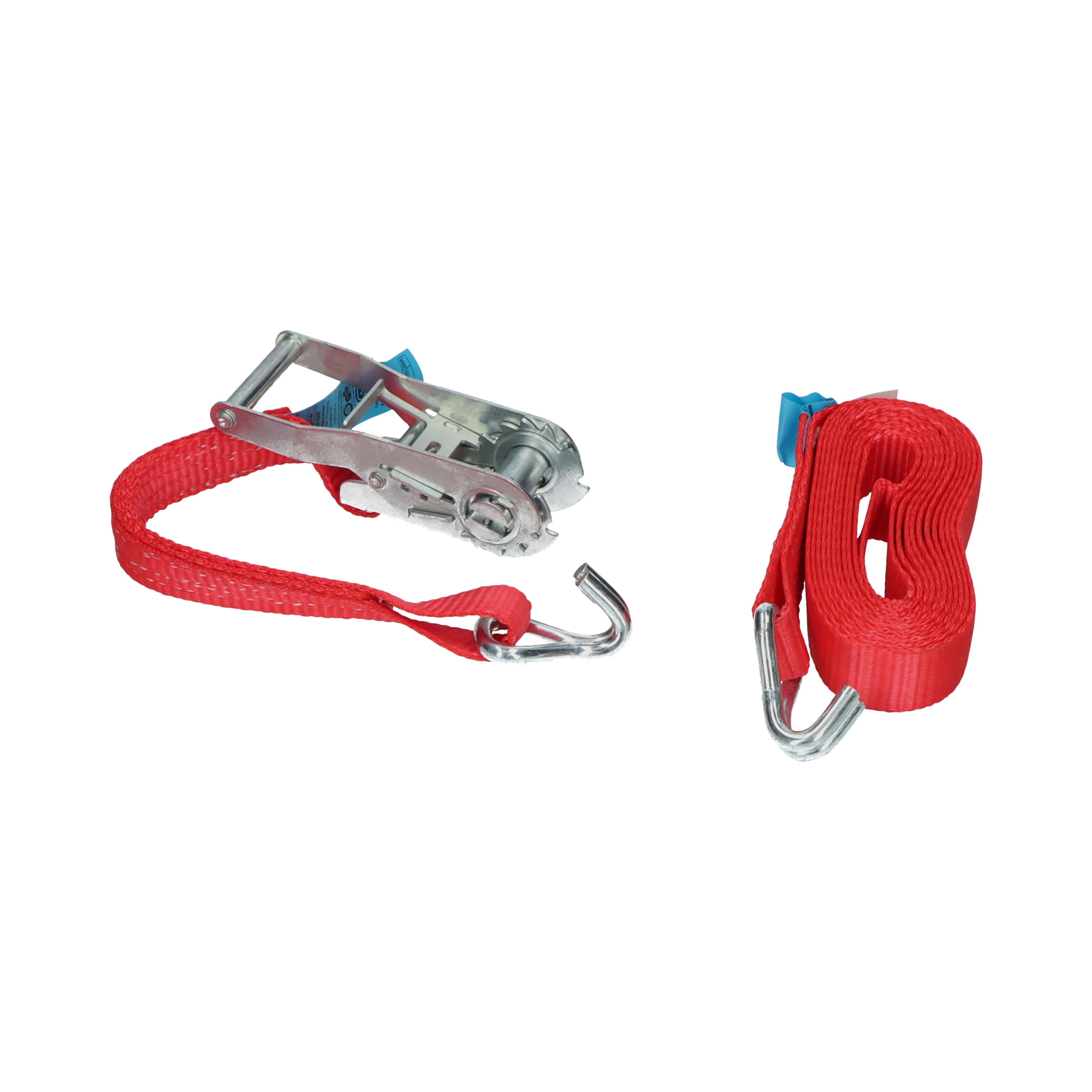 Rhiwa Quality sjorband 25 mm - met ratelsluiting en dubbele punthaak - 4000 mm