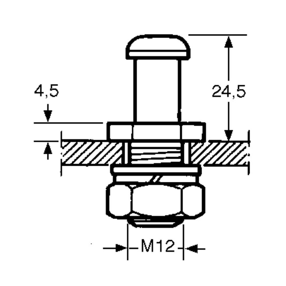 Pommier boulon de verrouillage - pour fermeture à la porte 1220350 / 1220351 - galvanisé