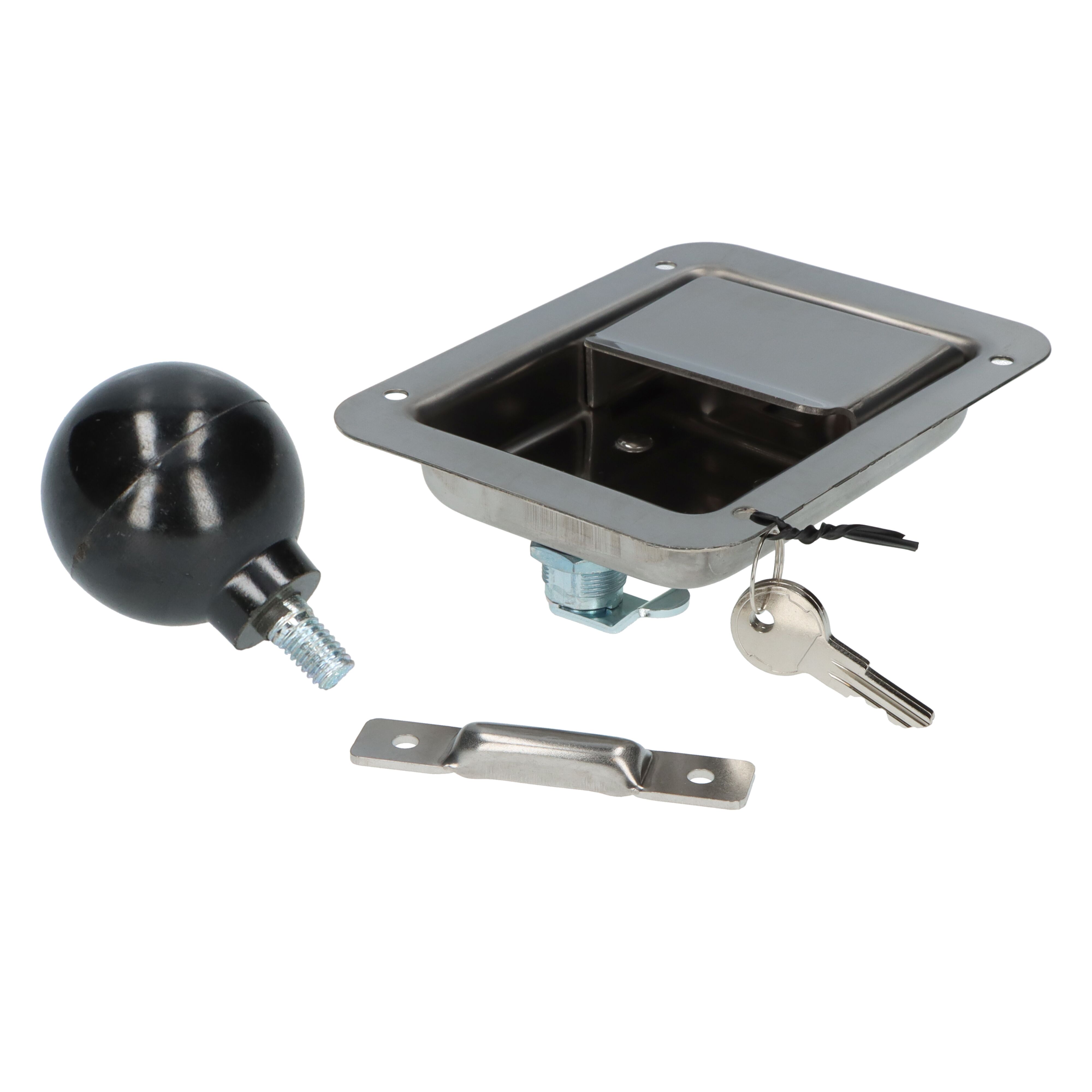Pommier internal lock - 140 x 106 x 23 mm - with lock catch - stainless steel
